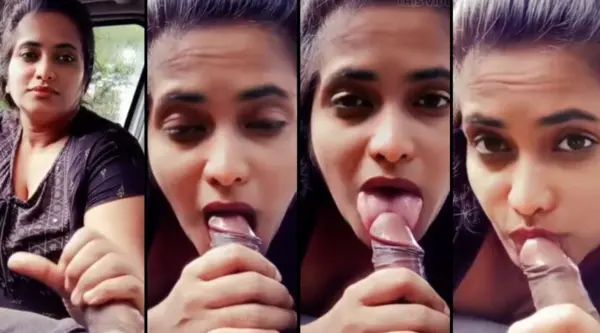 Desi Bhabhi Blowjob in Car Sucking his Huge Dick